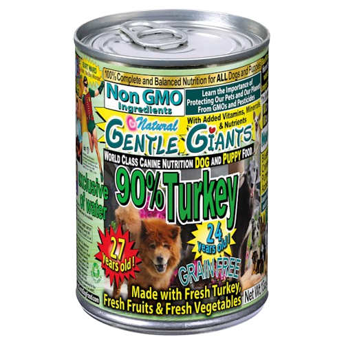 Gentle Giants Non-GMO Grain Free Turkey Dog & Puppy Can Food - 13 oz, case of 12