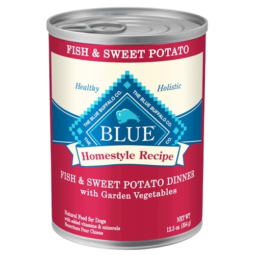 Blue Buffalo Homestyle Recipe Fish & Sweet Potato Dinner with Garden Vegetables Canned Dog Food - 12.5 oz, case of 12