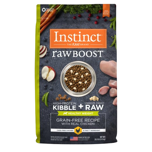 Instinct Raw Boost Healthy Weight Adult Grain Free Recipe with Real Chicken Natural Dry Dog Food - 20 lb