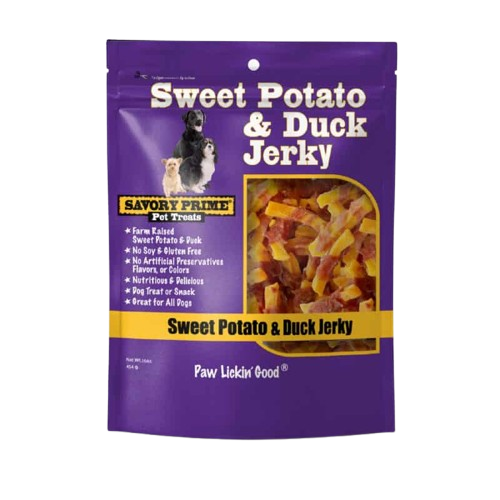 Savory Prime Duck and Sweet Potato Jerky Dog Treat 16oz