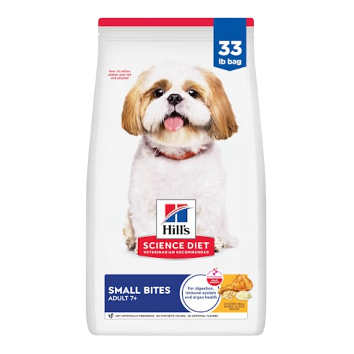 Hill's Science Diet Senior 7+ Small Bites Chicken Meal, Barley & Brown Rice Recipe Dry Dog Food - 5 lb