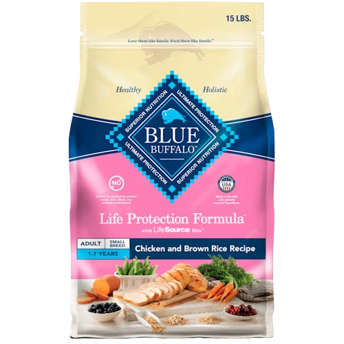 Blue Buffalo Life Protection Natural Chicken & Brown Rice Recipe Small Breed Adult Dry Dog Food - 15 lb
