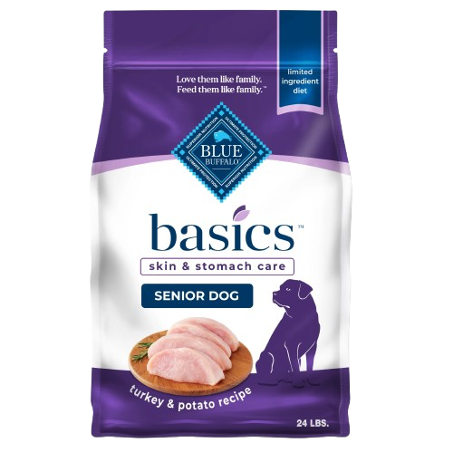 Blue Buffalo Basics Senior Turkey & Potato Recipe Dry Dog Food - 24 lb
