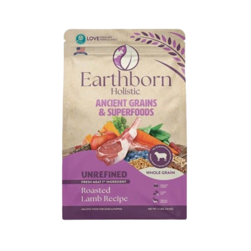 Earthborn Holistic Unrefined Roasted Lamb with Ancient Grains & Superfoods Dry Dog Food - 25 lb