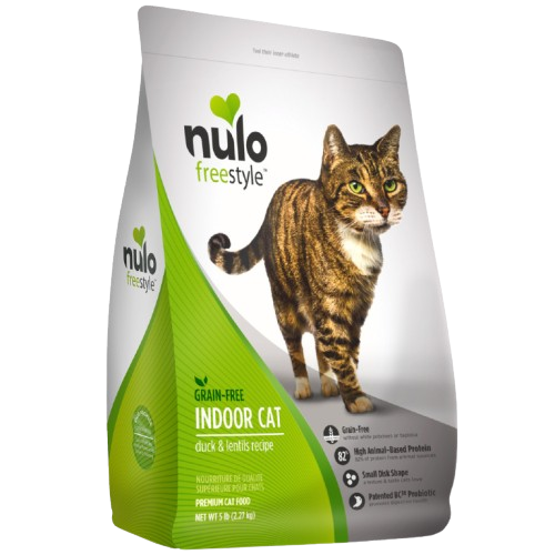 Nulo FreeStyle Indoor Cat Grain Free Duck and Lentils Recipe Dry Cat Food - 5 lb