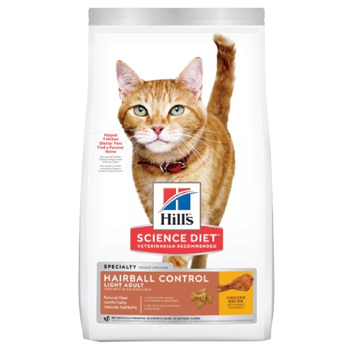 Hill's Science Diet Adult Hairball Control Light Chicken Recipe Dry Cat Food - 7 lb