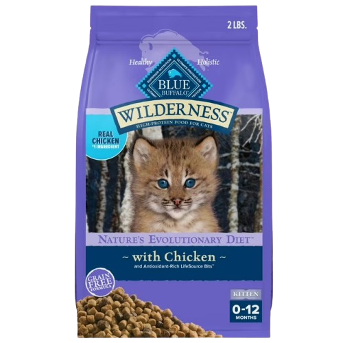 Blue Buffalo Wilderness Grain Free Chicken High Protein Recipe Dry Kitten Food - 5 lb