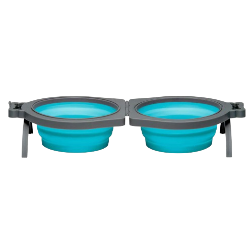 Loving Pets Blue Bella Roma Travel Double Diner Bowl