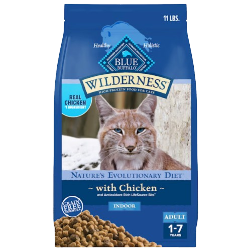 Blue Buffalo Wilderness Grain Free Chicken High Protein Recipe Indoor Dry Cat Food - 5 lb