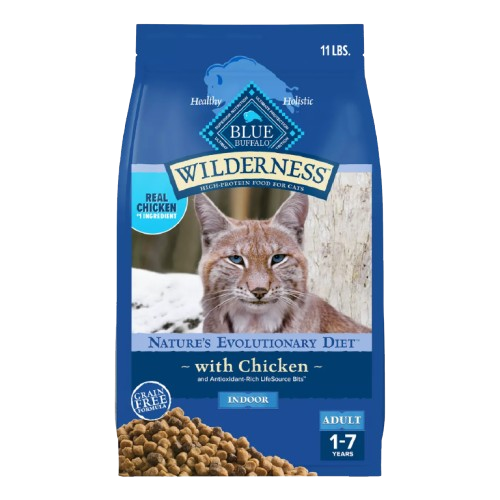 Blue Buffalo Wilderness Grain Free Chicken High Protein Recipe Mature Dry Cat Food - 5 lb