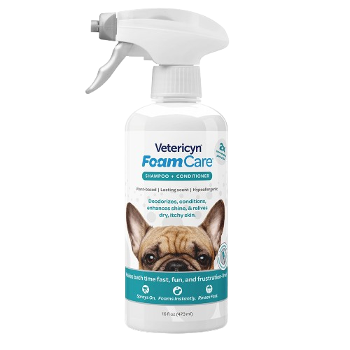 Vetericyn FoamCare Sprayable Shampoo + Conditioner for Dogs & Cats, 16-ounce