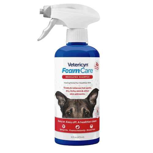 Vetericyn FoamCare Sprayable Medicated Shampoo for Dogs & Cats, 16-ounce
