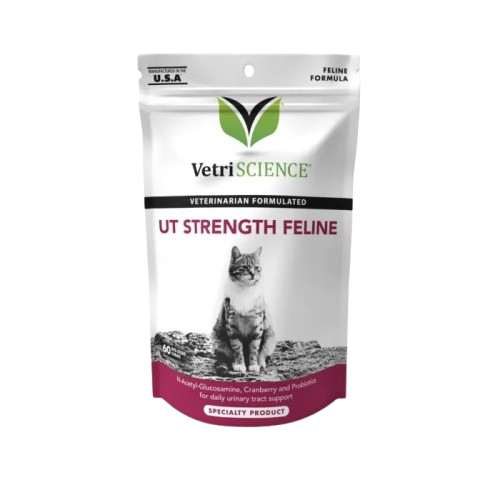 VetriScience UT Strength Feline Urinary Tract Supplement for Cats, Chew, Chicken Liver Flavor 60 Count