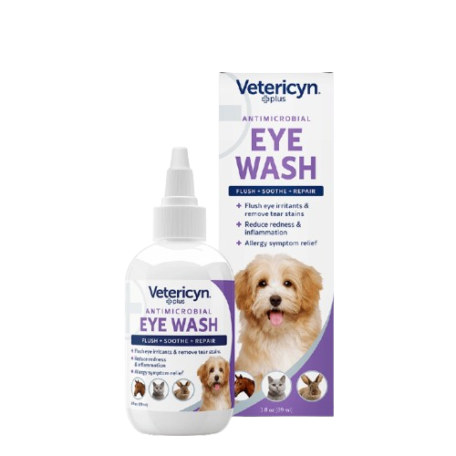 Vetericyn Plus Antimicrobial Eye Wash for Dogs & Cats, 3-ounce