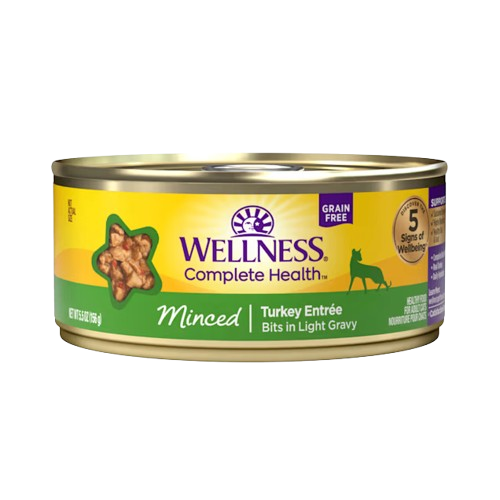 Wellness Grain Free Natural Minced Turkey and Salmon Entree Wet Canned Cat Food