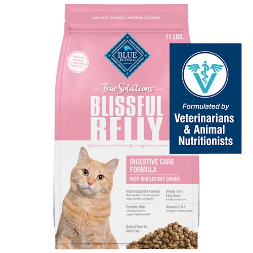 Blue Buffalo True Solutions Blissful Belly Natural Digestive Care Chicken Recipe Adult Dry Cat Food - 11 lb
