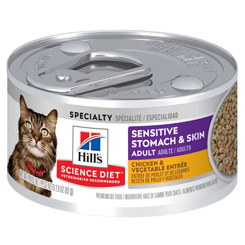 Hill's Science Diet Adult Grain Free Sensitive Stomach & Skin Chicken & Vegetable Entree Canned Cat Food