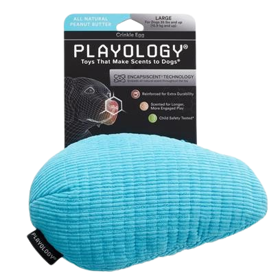 Playology Plush Egg Peanut Butter Scented Dog Toy