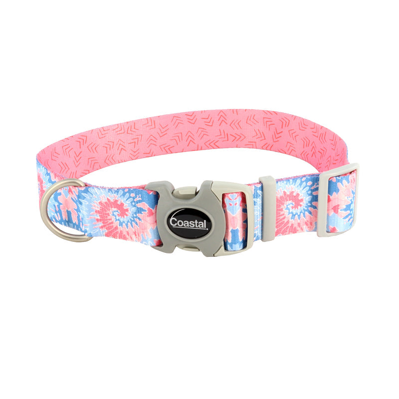 Sublime® Adjustable Dog Collar Pink Tie-Dye Small