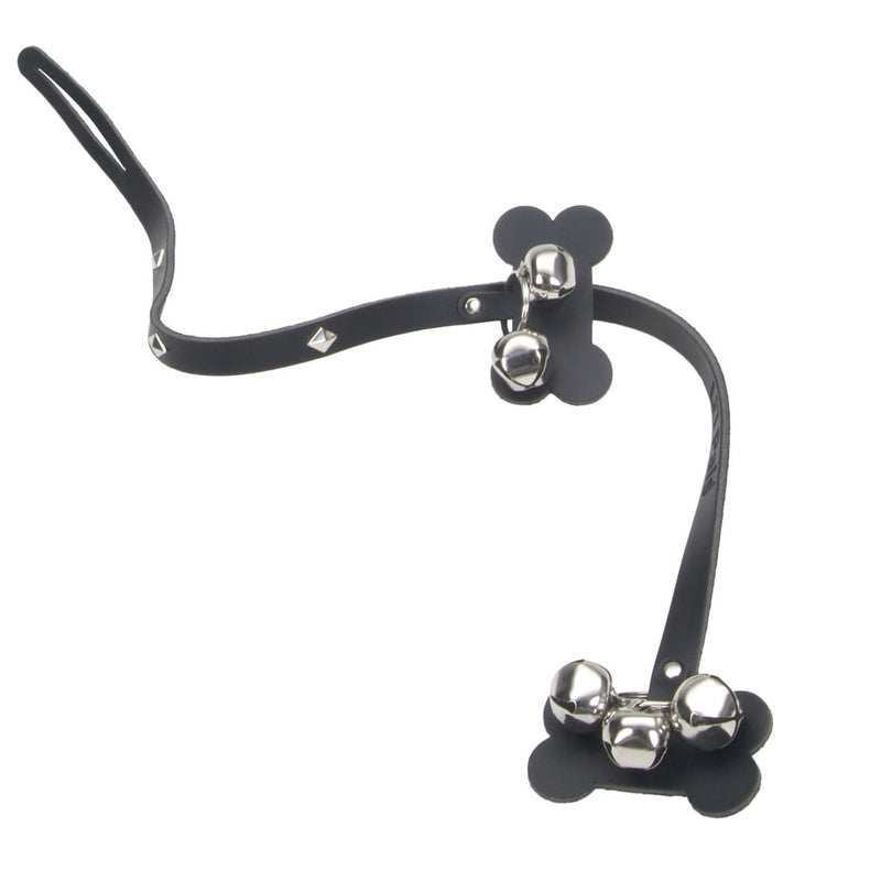 Li'l Pals® Dog Leather Potty Training Bells, Black