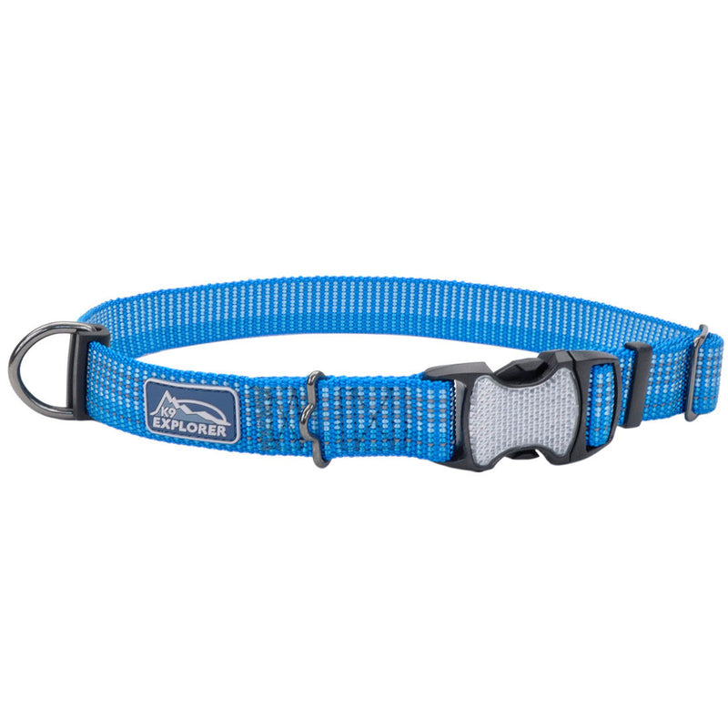K9 Explorer® Brights Reflective Adjustable Dog Collar, Blue X-Small